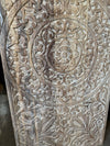 Lotus Mandala Barn Door Carved Vintage Reclaimed Wood Boho Decor Panel 80x36