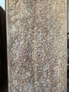 Lotus Mandala Barn Door Carved Vintage Reclaimed Wood Boho Wall Panel 80x36
