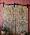 Tree of Life Wall Art Hand Carved Wood Rustic Sliding Barndoor 80