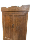 Antique Indian Carved Wooden Armoire | Rustic Sunburst FarmhouseCabinet