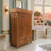 Sunburst Teak Wood Storage Cabinet 