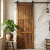 Vintage Indo Spanish Carved Door Solid Wood Rustic Farmhouse Barn Door 