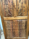 Vintage Artistic Carved Wooden Door – Floral Carved Barn Door 96
