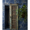 Antique Distress Blue Haveli Door – Rustic Carved Farmhouse Barndoor