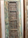 Antique Distress Blue Haveli Door – Rustic Carved Farmhouse Barndoor