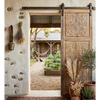 Antique Carved Door Distressed White Sliding or Hinged Barn Door 80x36