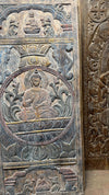 Vintage Hand-Carved Buddha Wall Art Reclaimed Wood Barn Door Panel Zen Decor 83