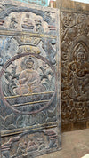 Vintage Hand-Carved Buddha Wall Art Reclaimed Wood Barn Door Panel Zen Decor 83