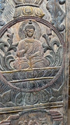 Vintage Hand-Carved Buddha Wall Art Reclaimed Wood Barn Door Panel Zen Decor 83