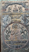 Vintage Hand-Carved Buddha Wall Art Reclaimed Wood Barn Door Panel Zen Decor 83