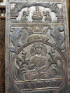 Moonlight Carved Buddha Door Panel Seated Buddha on Lotus Wood Wall Art Meditation 83x36