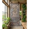 Vintage Hand-Carved Buddha Wall Art Reclaimed Wood Barn Door Panel Zen Decor 83