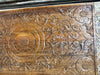 Boho Vintage Wall Panel with Carved Lotus Design – Wood Headboard Art  60x30