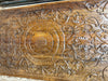 Boho Vintage Wall Panel with Carved Lotus Design – Wood Headboard Art  60x30