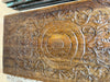 Boho Vintage Wall Panel with Carved Lotus Design – Wood Headboard Art  60x30