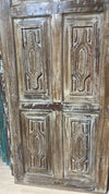 Vintage Carved Wood Door Statement Hinged or Sliding Barndoor 80