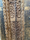 Antique Indian Carved Door Panel – Tree of Life Teak Wood Architectural Door