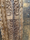 Antique Indian Carved Door Panel – Tree of Life Teak Wood Architectural Door
