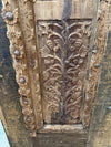 Antique Indian Carved Door Panel – Tree of Life Teak Wood Architectural Door