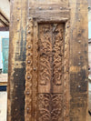 Antique Indian Carved Door Panel – Tree of Life Teak Wood Architectural Door