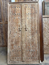 Antique Indian Hand-Carved Double Doors | Rustic Farmhouse Architectural Salvage