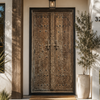 Antique Indian Hand-Carved Double Doors | Rustic Farmhouse Architectural Salvage