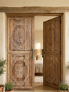Vintage Modern Carved Double-Sided Entry Doors Statement Decor 96x36