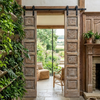 Pair of Antique-Style Hand-Carved Wooden Door Panels