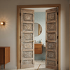 Pair of Antique Hand-Carved Wooden Door