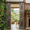 Carved Wood Floral Barn Door – Statement Farmhouse Pantry Doors 