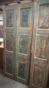 Natural Carved Wood Floral Barn Door – Statement Farmhouse Pantry Doors 80x32