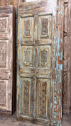 Antique Floral Carved Single Wooden Door Reclaimed Barn Door Hinged or Sliding Door