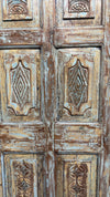 Vintage Carved Wood Single Doors Rustic Blue Farmhouse Barn Doors 80x32