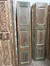 Hand-Carved Reclaimed Wood Double Doors | Vintage Sliding Barn Door | Farmhouse Pantry & Closet | 80x32