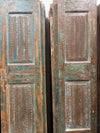 Hand-Carved Reclaimed Wood Double Doors | Vintage Sliding Barn Door | Farmhouse Pantry & Closet | 80x32