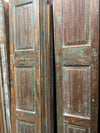 Hand-Carved Reclaimed Wood Double Doors | Vintage Sliding Barn Door | Farmhouse Pantry & Closet | 80x32