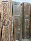 Hand-Carved Reclaimed Wood Double Doors | Vintage Sliding Barn Door | Farmhouse Pantry & Closet | 80x32