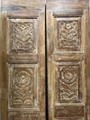 Antique Carved Wooden Door Panel | Floral Barn Door