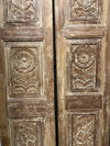 Antique Carved Wooden Door Panel | Floral Barn Door