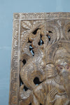 Hand-Carved Dancing Ganesha Panel Intricately Detailed Hindu Deity Wall Art 72x35