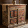 Vintage Sunburst Carved Sideboard – Antique Pink Vanity Cabinet