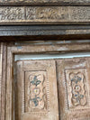 Antique Indian Door with Hand-Carved Frame