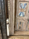 Antique Indian Door with Hand-Carved Frame
