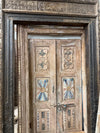 Antique Indian Door with Hand-Carved Frame