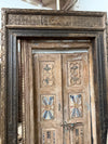 Antique Indian Door with Hand-Carved Frame