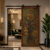 Hand Carved Tree of Life Wood Barn Door