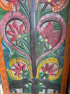 Vintage Hand Carved Wood Panel Tree of Life Elephant Peacock Lotus Barn Door 84x36