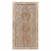 Hand-Carved Mandala Door Whitewashed Lotus Double Side Carved Door 84x41x.5