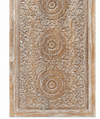 Hand-Carved Mandala Door Whitewashed Lotus Double Side Carved Door 84x41x.5