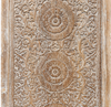 Hand-Carved Mandala Door Whitewashed Lotus Double Side Carved Door 84x41x.5
